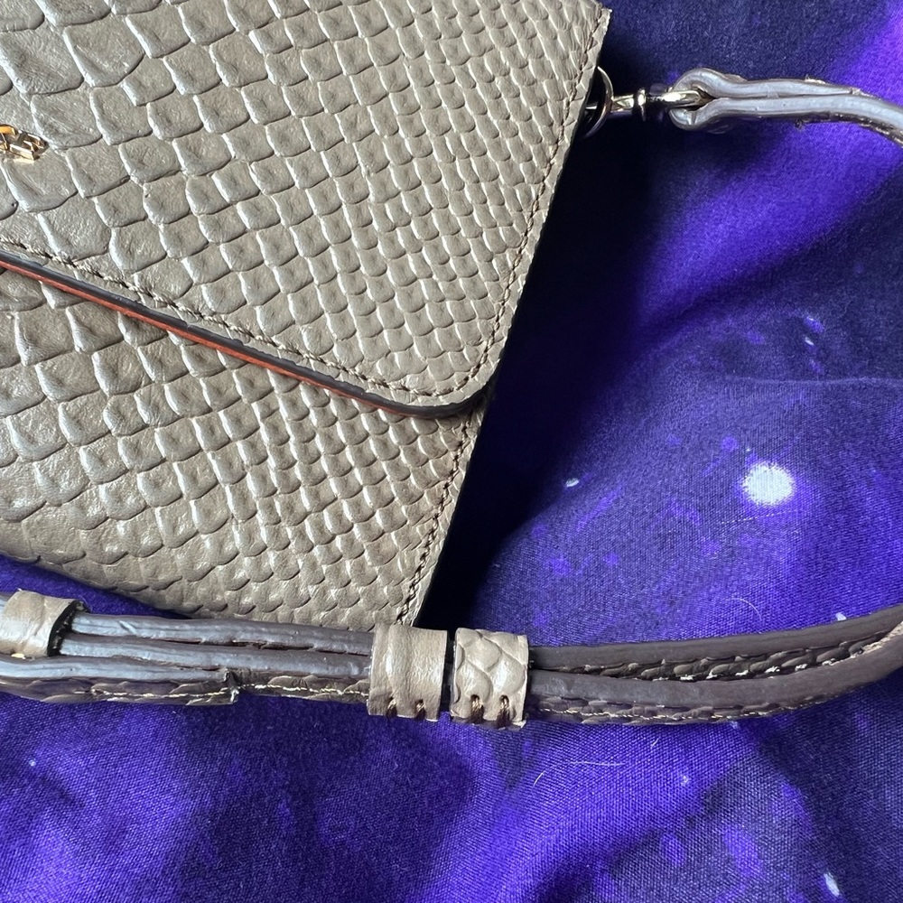 Dooney & Bourke Stone Python Embossed Clutch Cros… - image 6